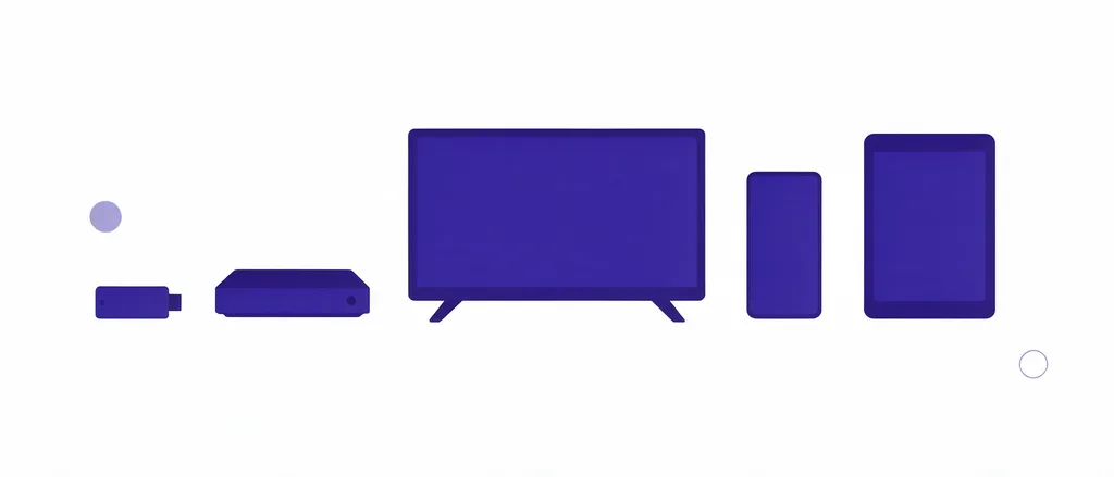 The devices a Layerseven TV subscription runs on: Fire TV Stick, Android box, smart TV, phone and tablet