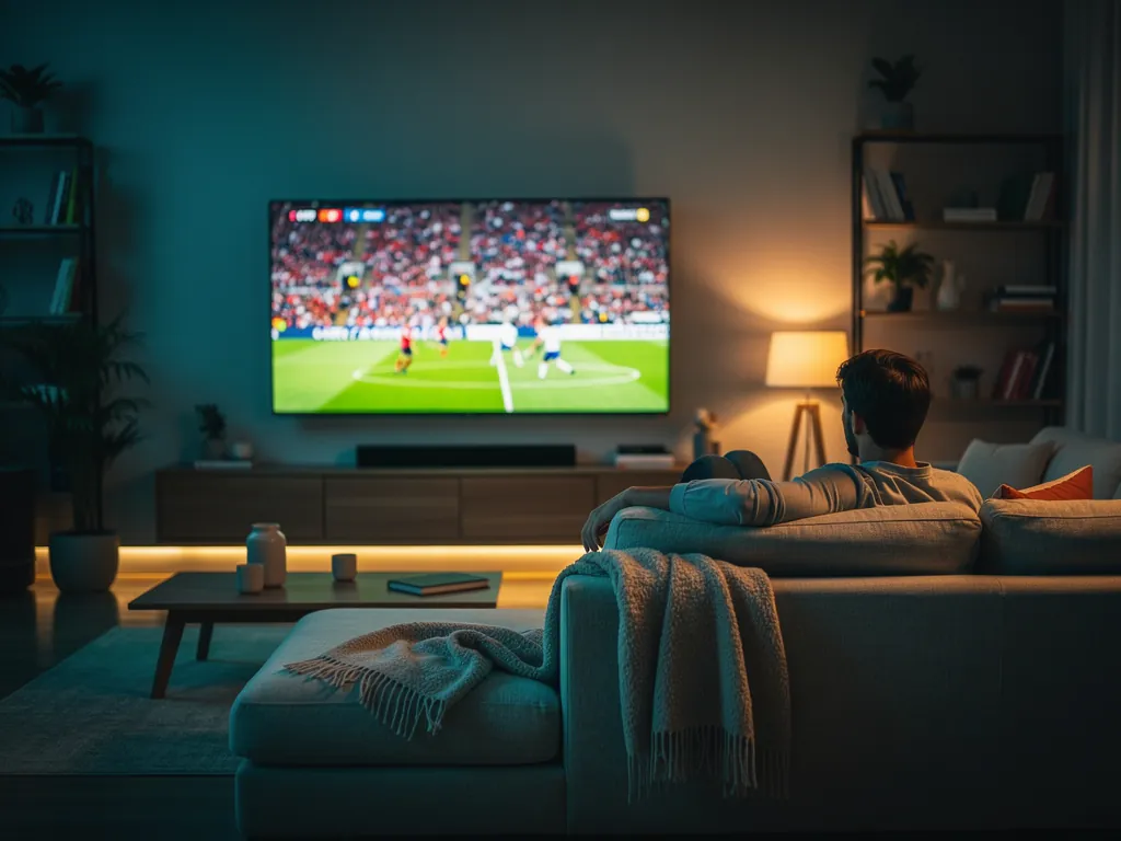 Layerseven TV streaming a live sports broadcast in 4K on a living-room television